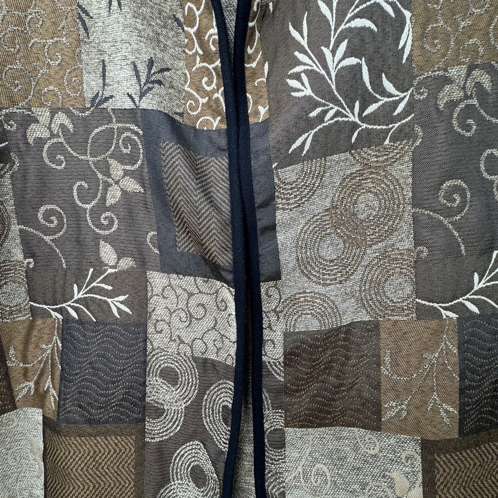 Serengeti Womens Plus Size 2X Open Front Blazer Brown Earthy Boho Patchwork - Picture 9 of 11